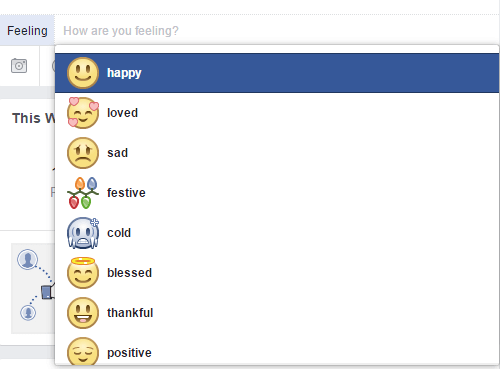 Valige emotikon, mis kajastab emotsiooni, mida soovite Facebookis väljendada.