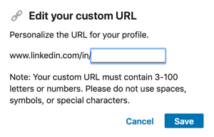 Muutke oma LinkedIni URL-i, 2. samm.