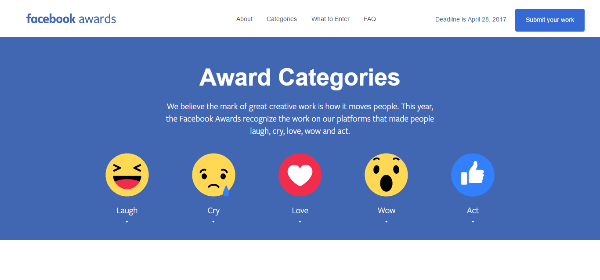Facebook võtab nüüd vastu avaldusi 2017. aasta Facebooki auhindadele, millega austatakse Facebooki ja Instagrami parimaid kampaaniaid.