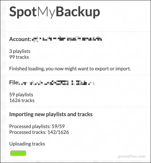 Esitusloendite teisaldamine Spotifysse SpotMyBackupi abil