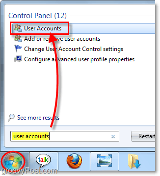 juurdepääs kasutajakontodele Windows 7-s