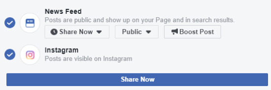 Kuidas töölaualt Facebookist Instagrami postitada, samm 1, veenduge, et saaksite Facebooki Instagrami postitada