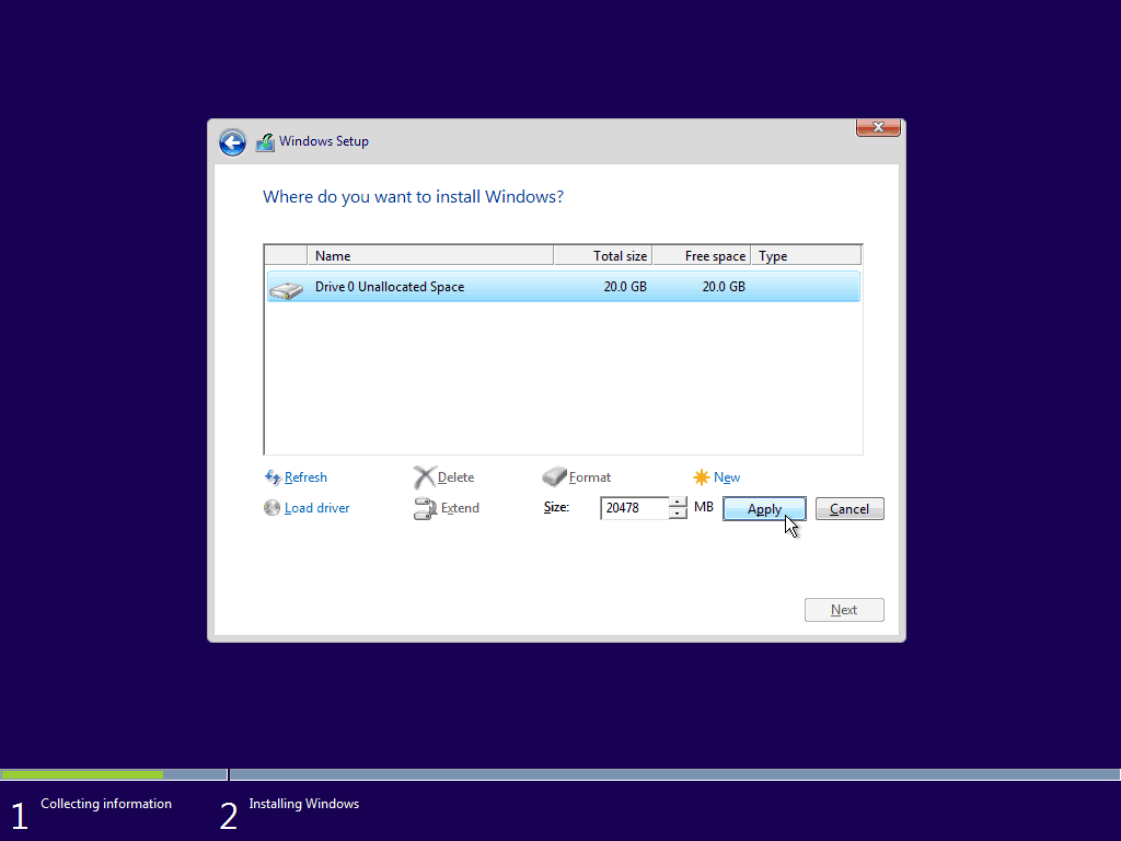 08 Kasutage Windows 10 puhast installi maksimaalset vaba ruumi