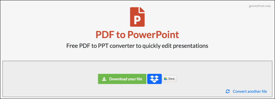 EasyPDF teisendas PDF-i PowerPointi