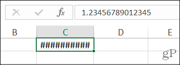 Numbrisümbolid Excelis