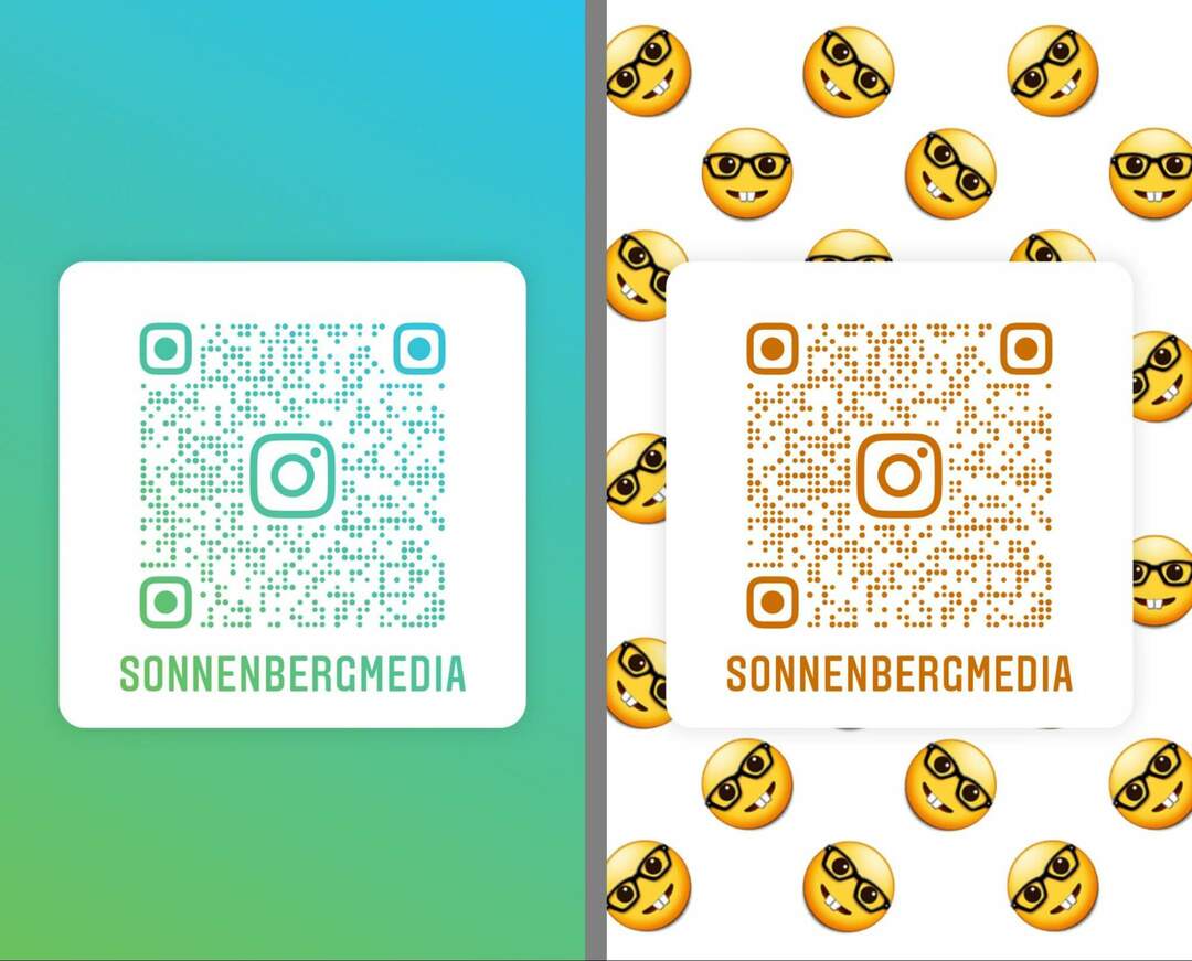 kuidas-luua-instagrami-qr-kood-profiili-jagamiseks-muuta-värvi-kujundusvalikud-emotikonide-muster-sonnenberg-meedia-näide-12