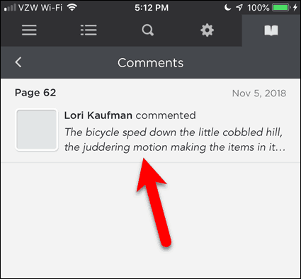 Koputage iOS-i BookFusionis kommentaari