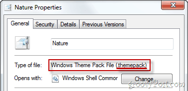 Windowsi teemapaketi atribuudid