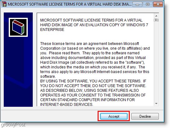 Windows 7 VHD installilitsents