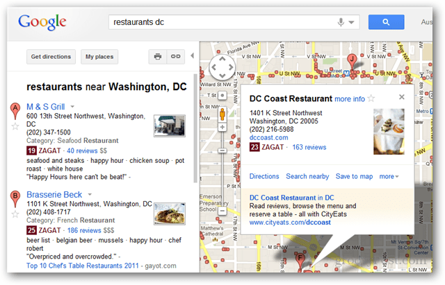 Google on integreerinud Zagati ja Google+ sõbra arvustused Google Mapsi otsingutulemustesse