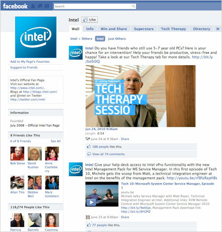 Inteli Facebooki leht