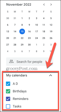 google kalender valige kalendrid