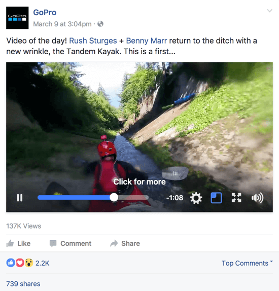 Facebooki omavideol on palju laiem haare kui jagatud YouTube'i videol.