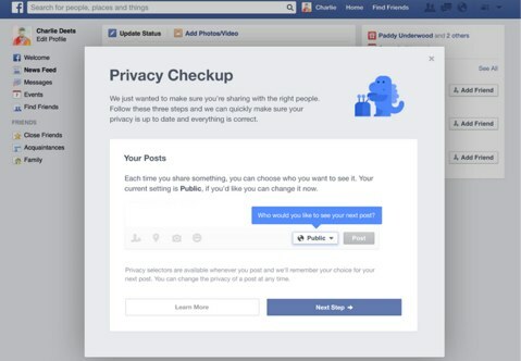 facebooki privaatsuskontroll