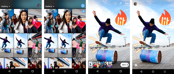 Androidi kasutajatel on nüüd võimalus oma Instagrami lugudesse korraga üles laadida mitu fotot ja videot.