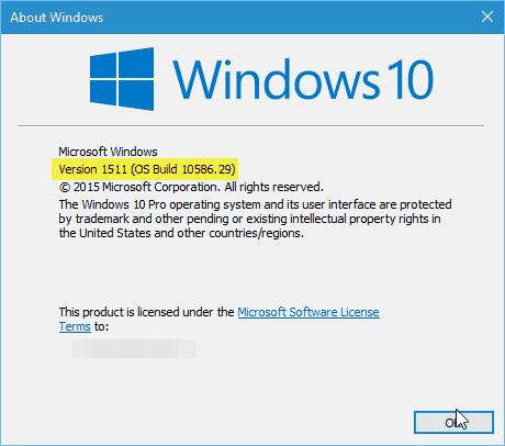 Windows 10 versioon 10586.29