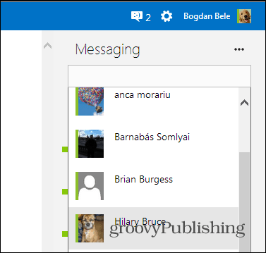 Skype HD Outlooki installitud pistikprogrammi vestluse otsing