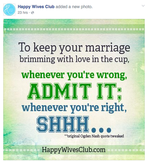 õnnelike naiste klubi facebooki postitus