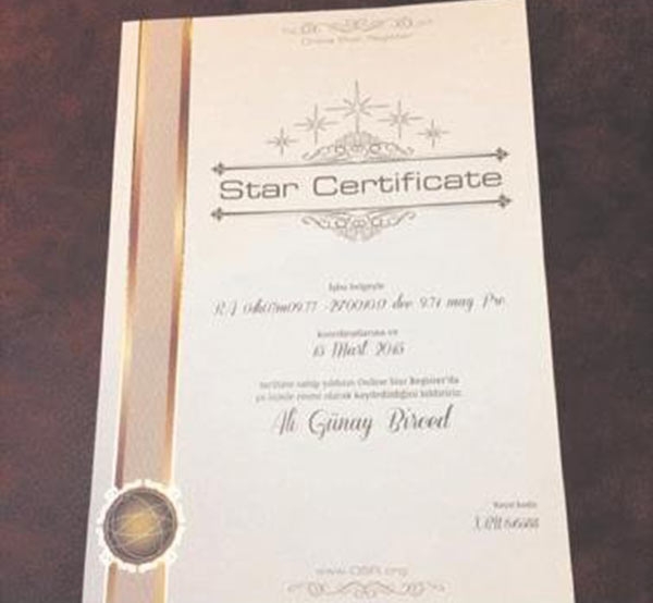 Tärniga tähistatud sertifikaat