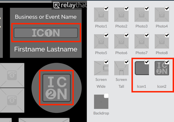 Laadige oma logo üles RelayThat'i pisipiltidele Icon1 või Icon2.