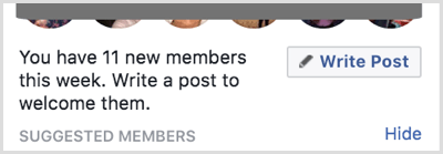 Kirjutage postitus, et tervitada uusi liikmeid oma Facebooki gruppi.