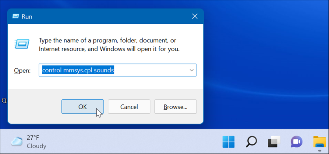 avatud süsteemi helid Käivitage Windows 11