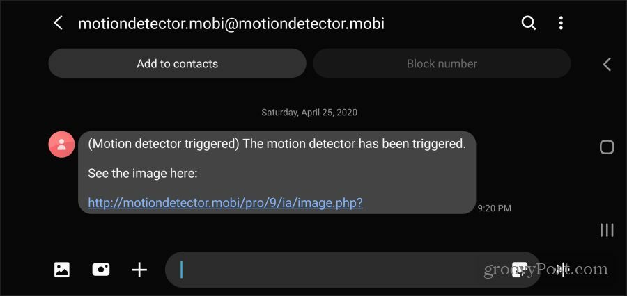 mobi liikumise tuvastamise sms