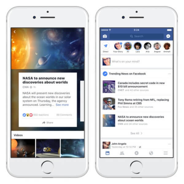 Facebook kujundas iPhone'is ümber Trendide tulemuste lehe ja testib uut viisi, kuidas hõlbustada kasutajatel uudiste voos olevate populaarsete teemade loendi leidmist.