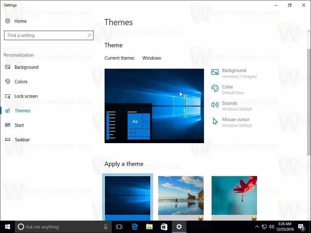 Teemad Windows 10 loojate värskendus 1703