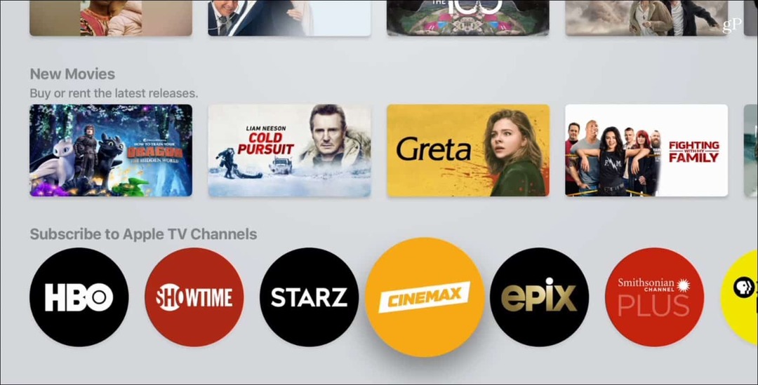 Kuidas tellida premium-kanaleid uues Apple TV rakenduses