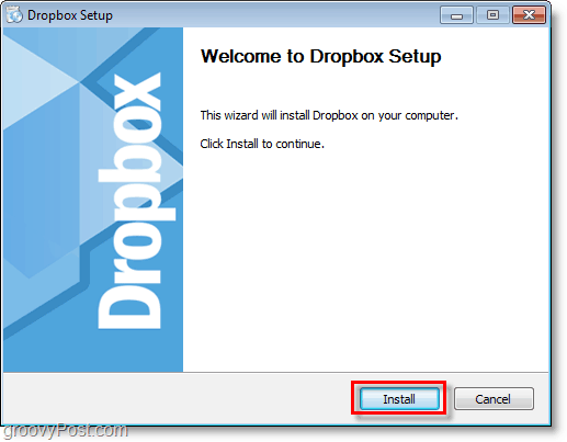 Dropboxi ekraanipilt - käivitage dropboxi seadistamine / installimine