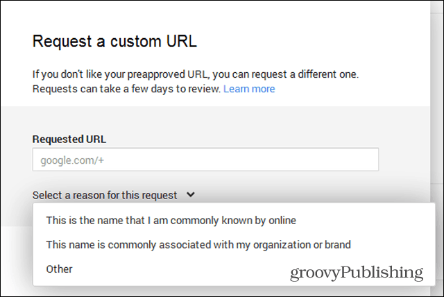 google kohandatud URL-i taotlus erineb miks