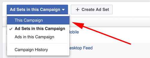 facebooki reklaamihalduri kampaania