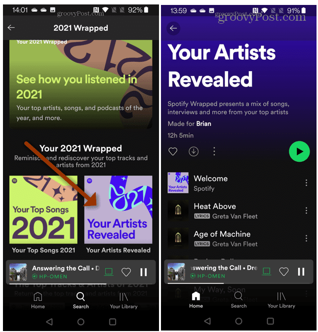 Teie artistid avaldasid Spotify