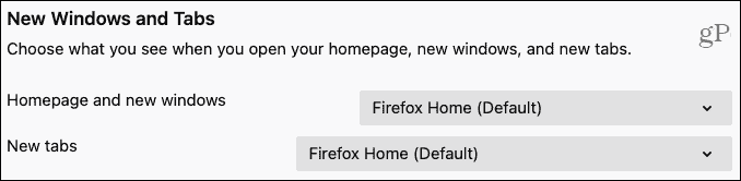 Firefox Uus Windows ja vahelehed