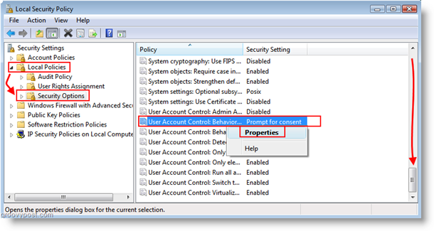 Kasutajakonto käitumise seadistamine kasutajakonto juhtimiseks (UAC) Windows Vista