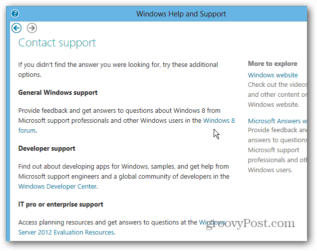 Võtke ühendust Windows 8 tugifoorumitega