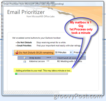 Kuidas korraldada postkasti uue e-posti aadressi prioriteetide lisandmooduliga Microsoft Outlooki jaoks: groovyPost.com