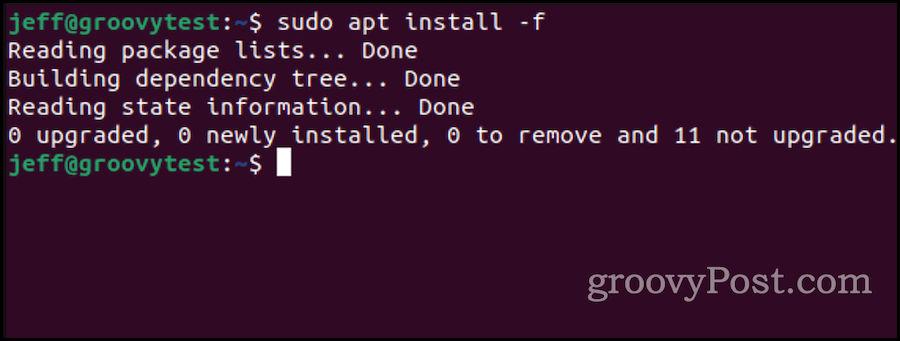 ubuntu apt install katkiste pakettide parandamiseks