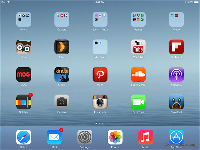 Taastatud iPad iOS 7