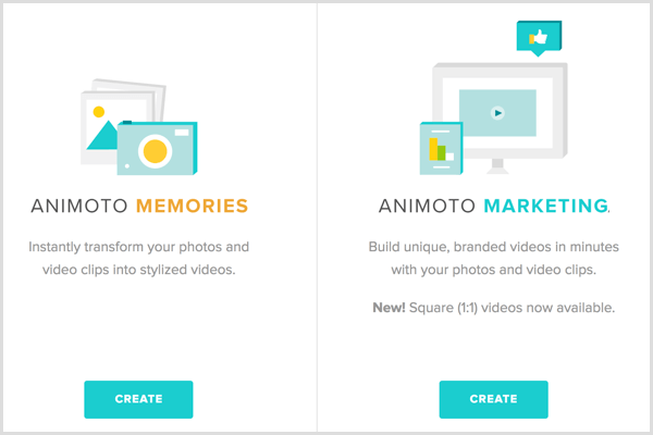 Animoto valige video tüüp