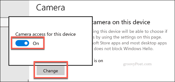 Kaamera juurdepääsu keelamine opsüsteemis Windows 10