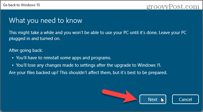 Mida peate teadma Windows 11 -lt Windows 10 -le tagasipöördumise kohta
