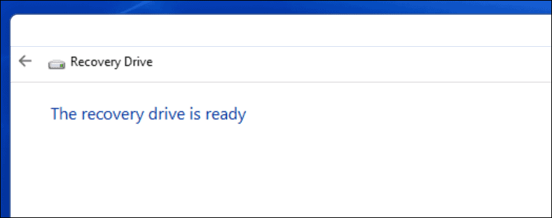 Taasteketas lõpetas Windows 11