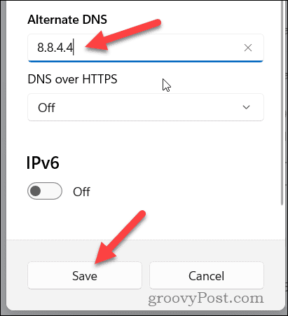 Määrake Windows 11 alternatiivsed DNS-sätted