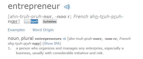 Sõna "ettevõtja" määratlus on riski mõte. 