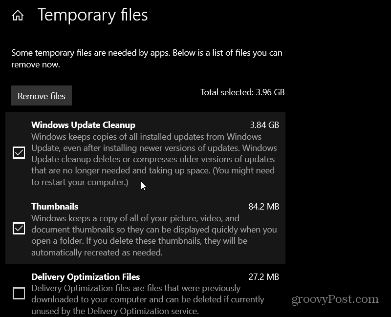 eemaldage ajutised failid Windows 10