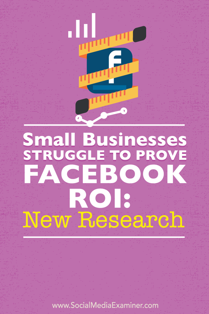 Väikeettevõtted võitlevad Facebooki tasuvuse tõendamise nimel: uued uuringud: sotsiaalmeedia eksamineerija
