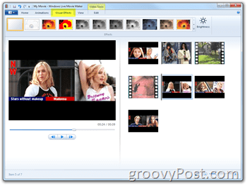 Microsoft Windows Live Movie Maker - kuidas teha kodus filme Madonnaks