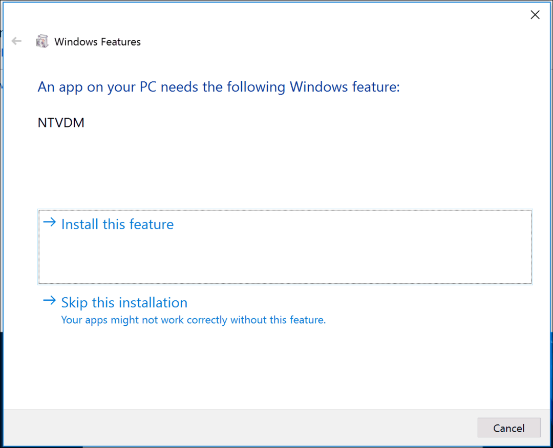 Kuidas lubada Windows 10-s 16-bitist rakenduste tuge lubada